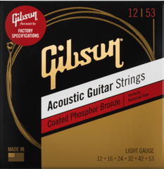 Gibson Coated Phosphor Bronze Acoustic Guitar Strings Light