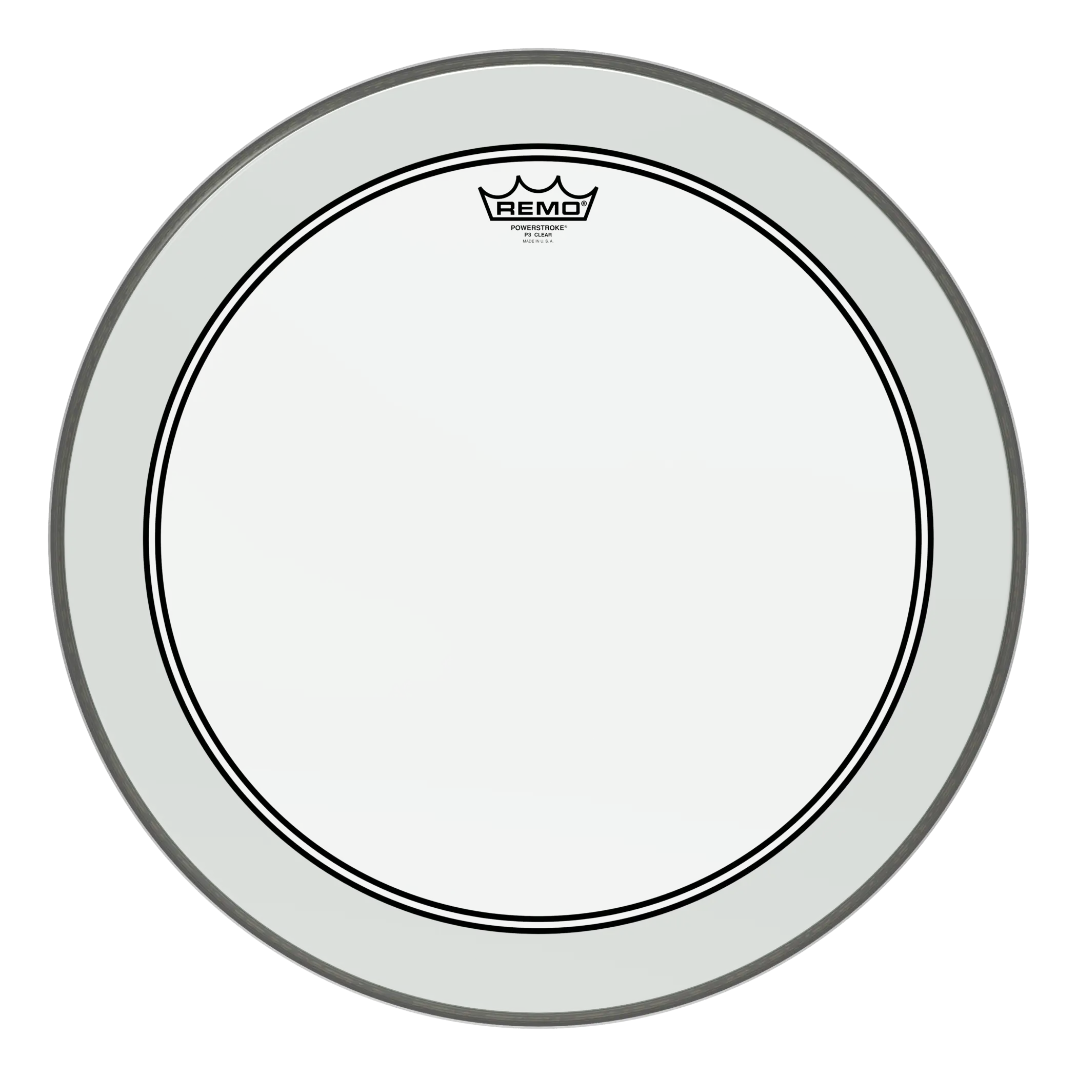 Remo Bass, Powerstroke 3, Clear, 22" Diameter, 2-1/2" Impact Patch
