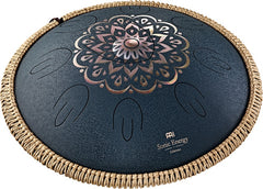 Meinl Ostd2Nbe Octave Steel Tongue Drum, D Amara, Engraved Floral, Navy Blue
