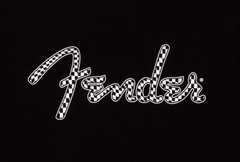 Fender Spaghetti Logo Wavy Checker Tee, B&W Checker, S