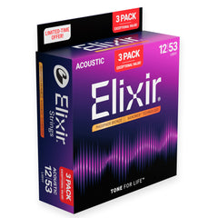 Elixir Phosphor Nanoweb Acoustic Strings 3 Pack, 13-56 161102