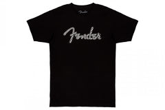 Fender Spaghetti Logo Wavy Checker Tee, B&W Checker, M