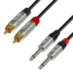 Adam Hall Cables 4 Star Tpc 0300-Audio Cable 2Xrca Male To 2X6.3Mm Jack Mono 3 M