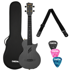 Cascha Carbon Fiber Ukulele EQ Black