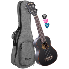 Cascha Soprano Ukulele Mahogany Black